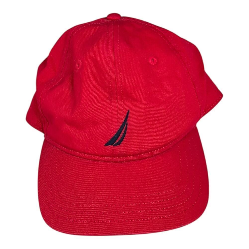 NAUTICA Baseball Cap Red Blue One Size 100% Cotton Used Outdoor Active